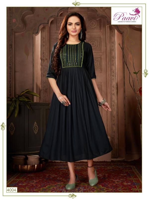 Paavi Falak 4 Fancy Wear Rayon Designer Long Kurti Collection